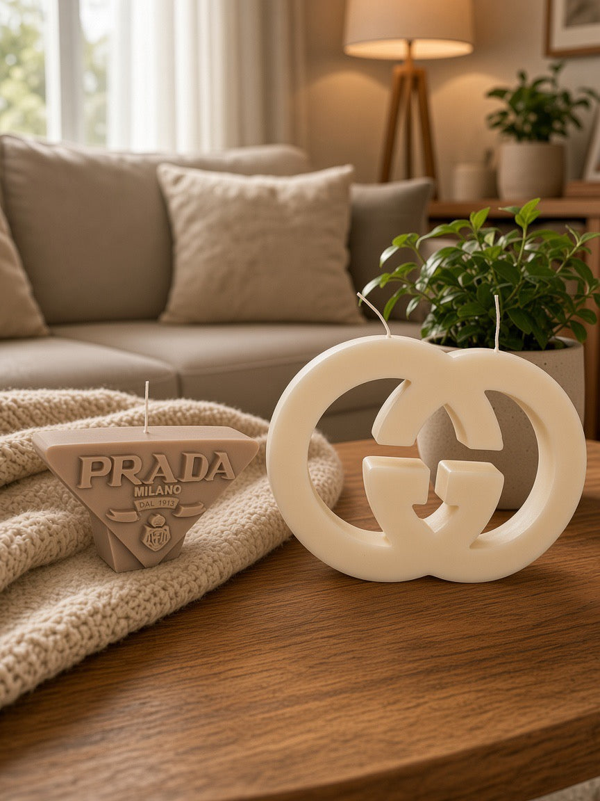 Premium Decorative Logo Candles – Triangle & Interlocking Designs (Large)